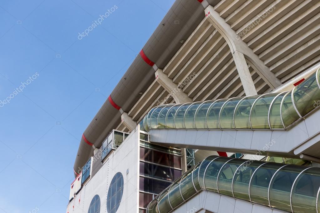 Exterior of a Dutch soccer stadium at Amsterdam