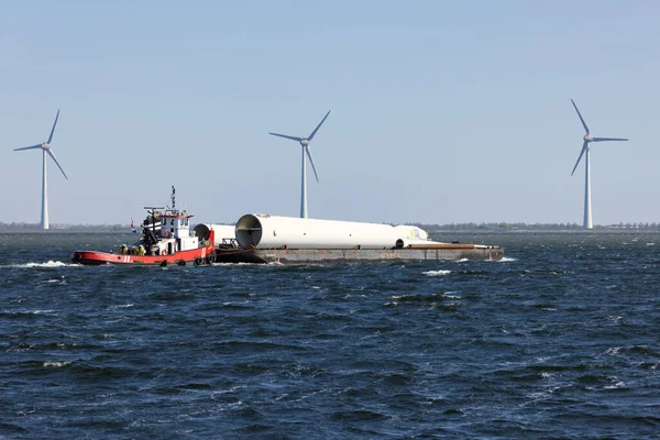 Lelystad Netherlands April 2022 Supply Vessel Demolition Parts Offshore Wind — Stock Photo, Image