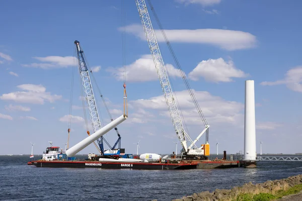 Lelystad Netherlands April 2022 Crane Ship Supply Vessel Busy Demolition — 图库照片