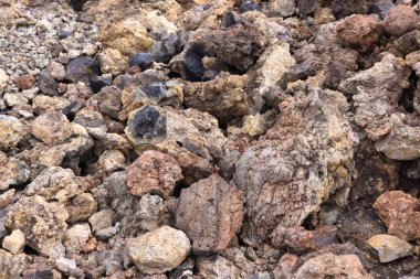 La Palma Adası 'ndaki Volkan de Teneguia yakınlarında renkli arkaplan volkanik kayası