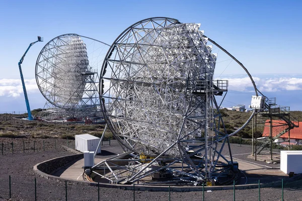 Reverse Side Mirror Telescope Mountain Peak Palma Canary Islands Spain — 图库照片