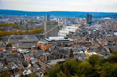 Belçika 'nın başkenti Liege' in Montagne de Bueren 'deki siteden görüntüler.