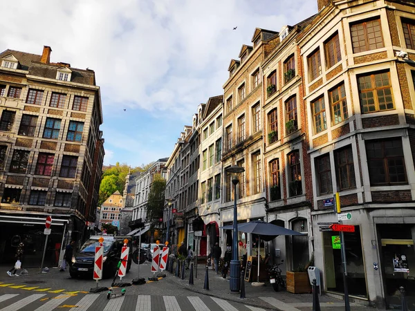 Rue Des Mineurs Lüttich Belgien Während Bauarbeiten Auf Der Straße — Stockfoto