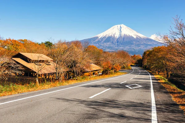 Fuji Mountain Local Road Podél Jezera Tanuki Podzim Shizuoka Japonsko — Stock fotografie