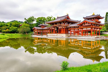 Japan - July 18, 2019 : Phoenix Hall is the main hall of Byodoin Temple  that located at Uji City, Kyoto