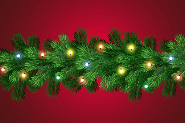 Luces Navidad Brillantes Aislados Elementos Diseño Realistas Guirnaldas Decoraciones Navideñas — Vector de stock