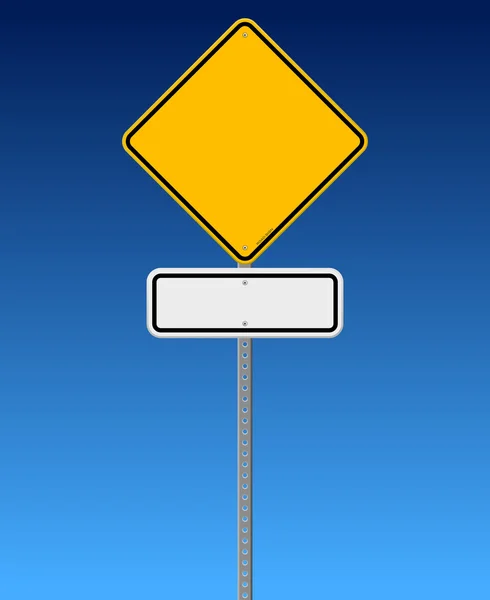 Panneau de signalisation vierge sur ciel bleu — Image vectorielle
