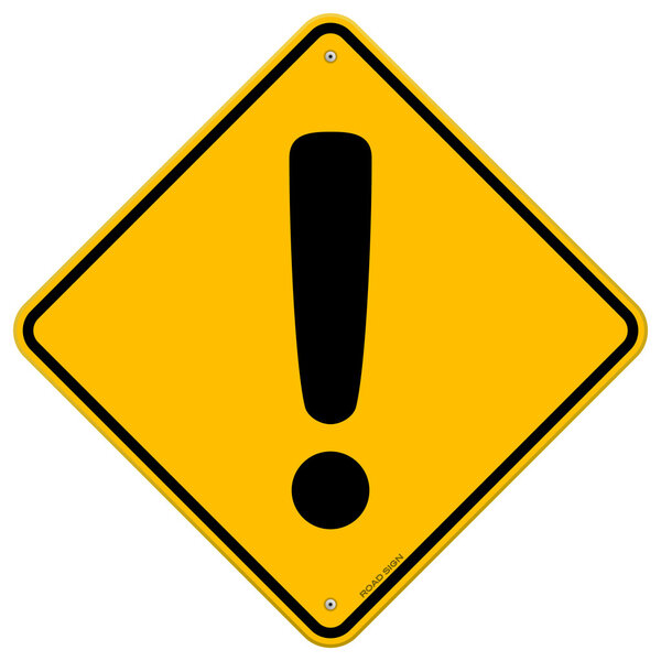 Восклицательный жёлтый знак
