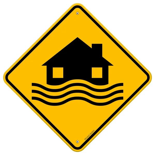 Inondation désastre signe jaune — Image vectorielle