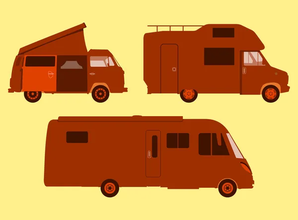 Silhouette camping-car — Image vectorielle