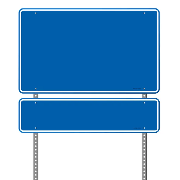 Señal de carretera azul en blanco — Vector de stock