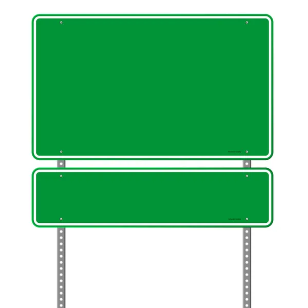 Grünes Blanko-Verkehrsschild — Stockvektor