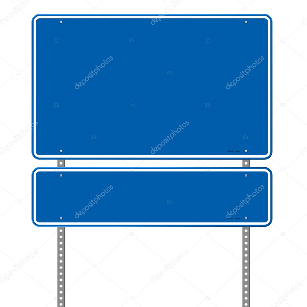 Blank Blue Road Sign