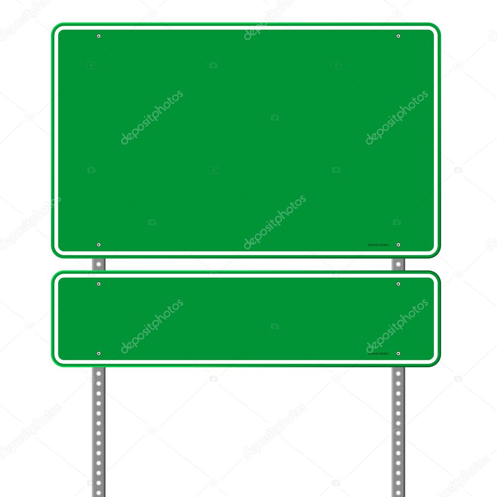 Green Blank Roadsign Stock Vector Image By C Zager