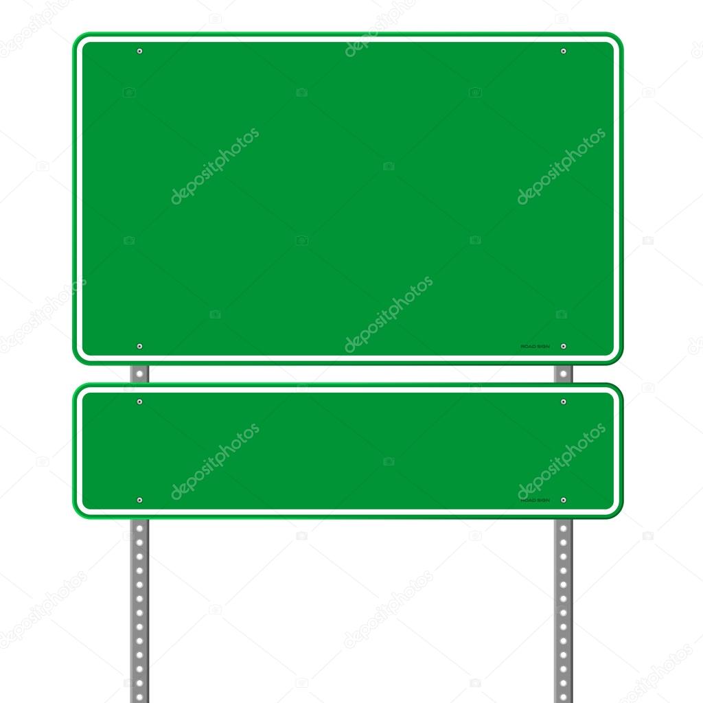 Green Blank Roadsign