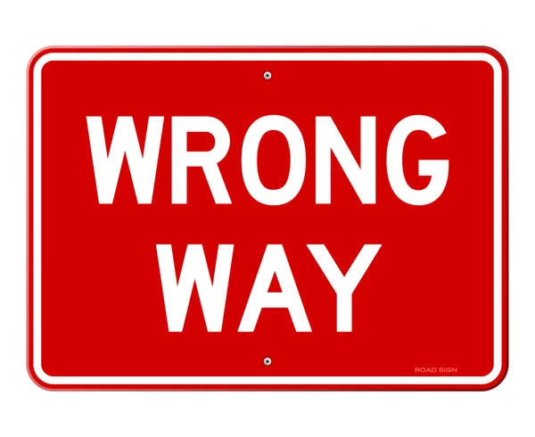 Wrong Way Sign — Stock Vector