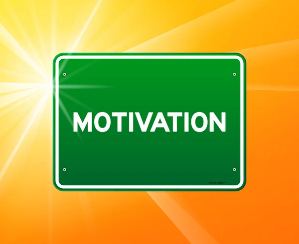 Grünes Zeichen für Motivation — Stockvektor