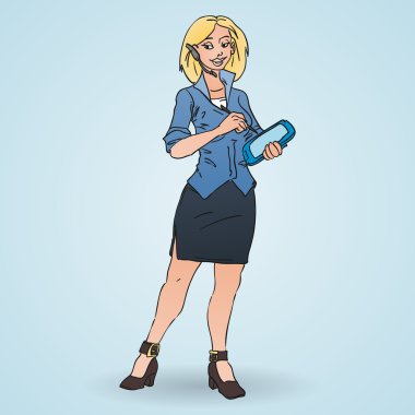 tablet ile güzel bir kadın