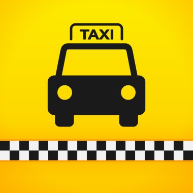 Taxi Cab Symbol on Yellow clipart