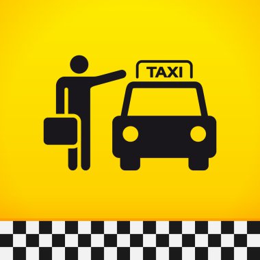 Taxi Theme with Passenger clipart