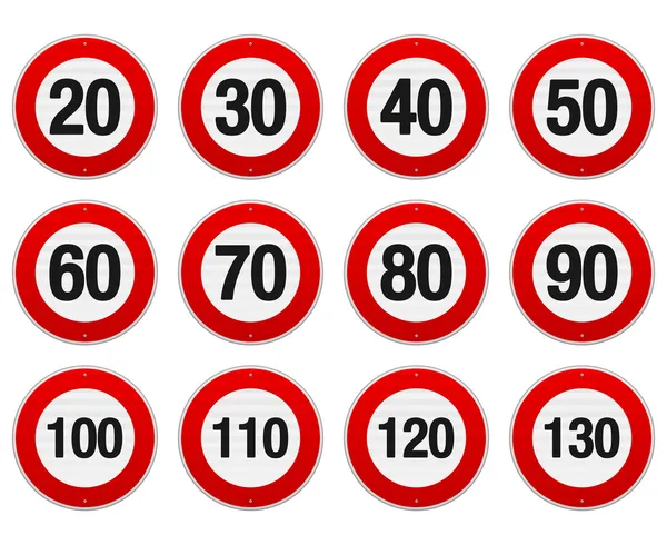 Limite de vitesse Signe Set — Image vectorielle