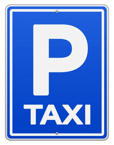Blå taxi tecken och parkering — Stock vektor