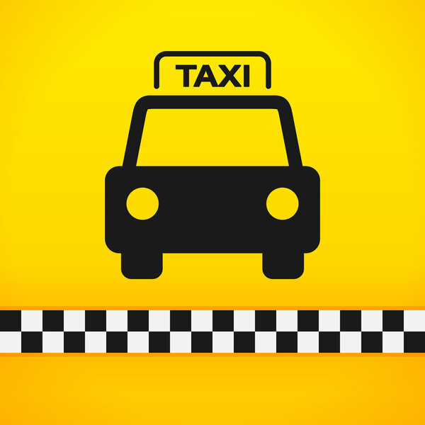 Taxi Cab Symbol on Yellow