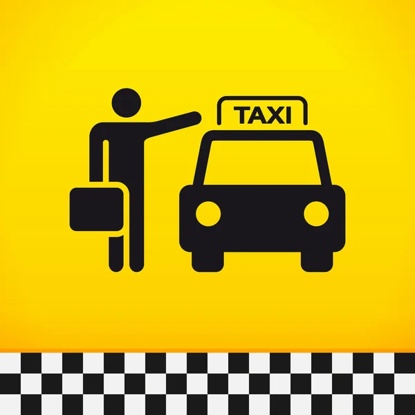 Taxi Theme with Passenger — Stock Vector