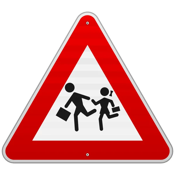 Sinal de perigo para pedestres — Vetor de Stock