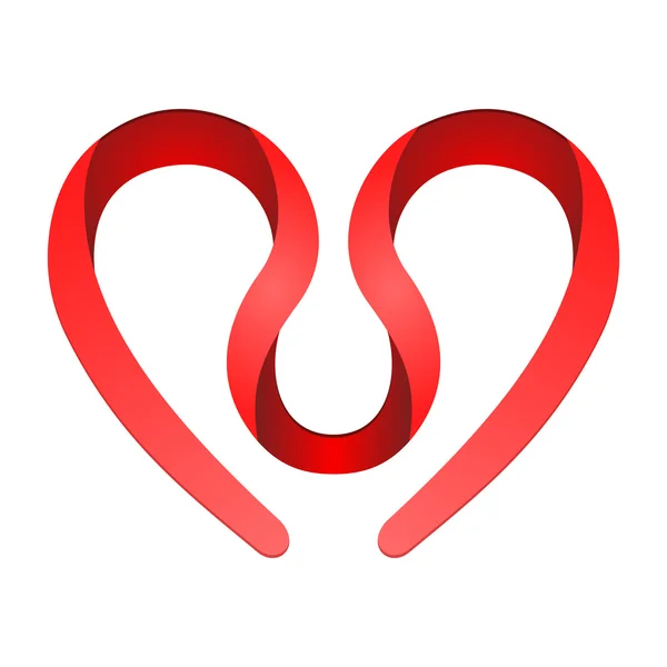 Symbole coeur rouge — Image vectorielle