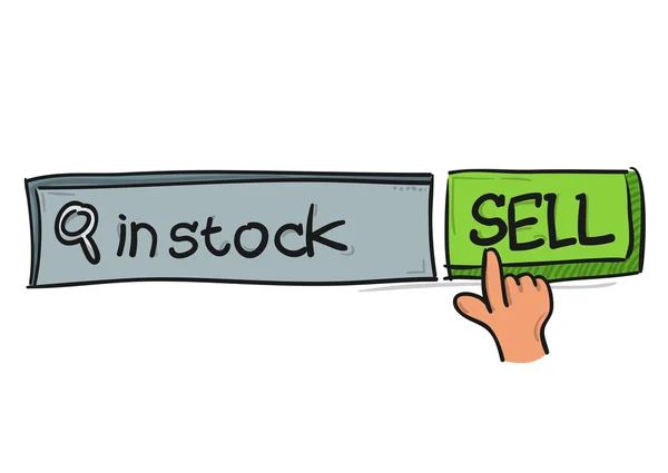 In Stock and Sell — Stock Vector