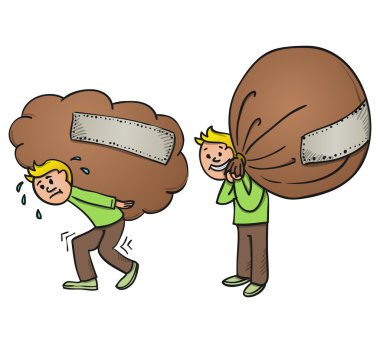 kum torbasına karikatür