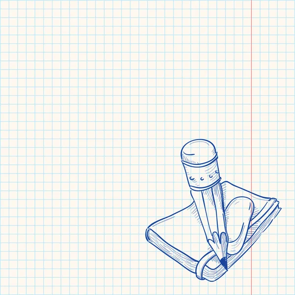 Lápis e caderno —  Vetores de Stock