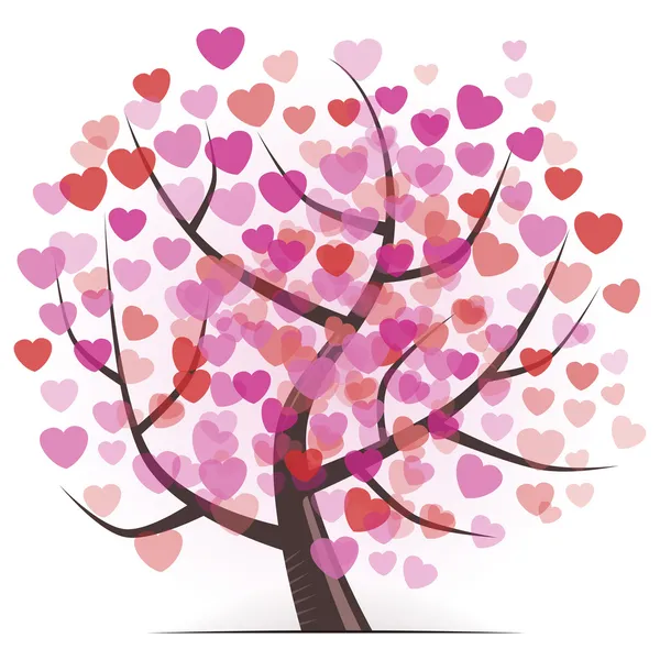 Δέντρο με καρδιές — Διανυσματικό Αρχείο