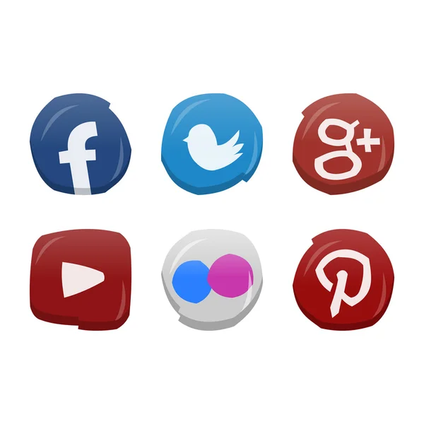 Social Media Icon Set — Stock Vector