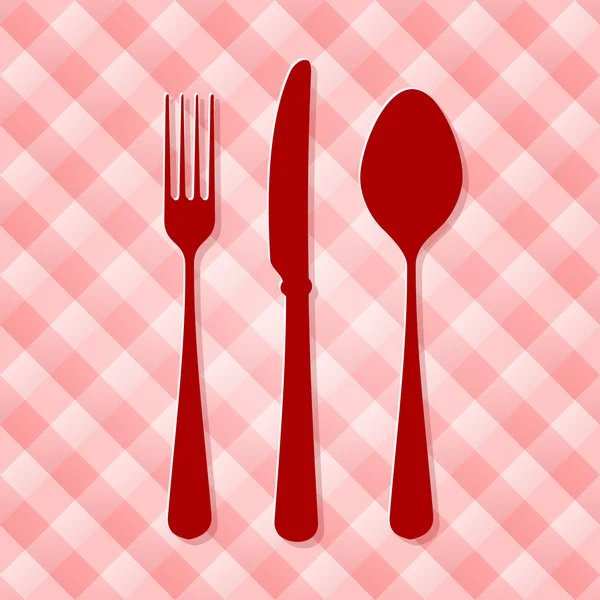 Red Kitchen Cutlery — Stock Vector