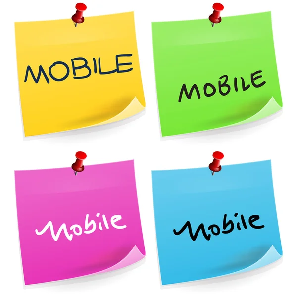 Mobil szöveges sticky Megjegyzés — Stock Vector