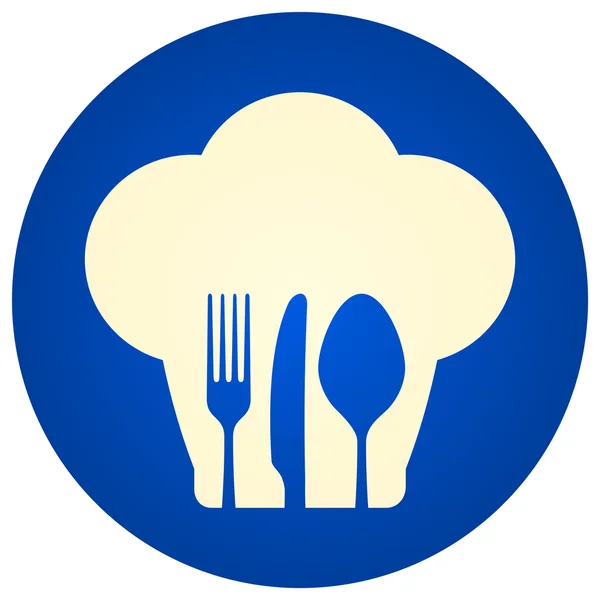 Blauwe chef-kok hoed symbool — Stockvector