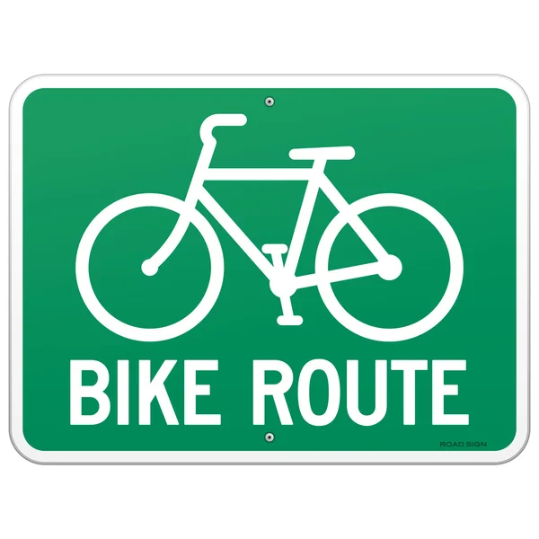 Bicycle Route Sign — Stock Vector