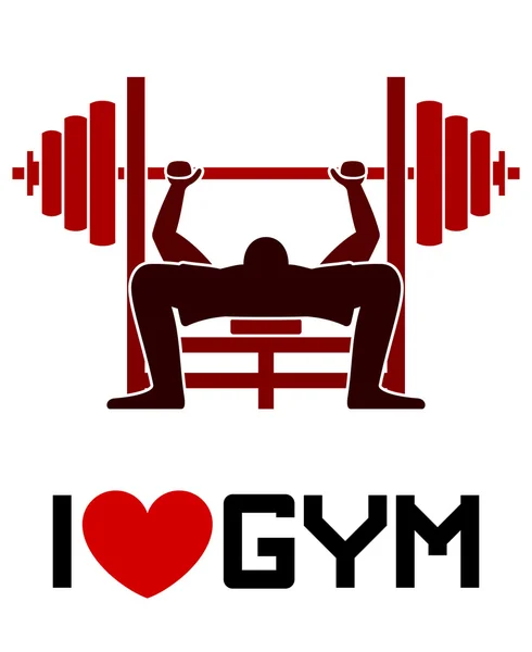 Symbole de gymnase I Love — Image vectorielle