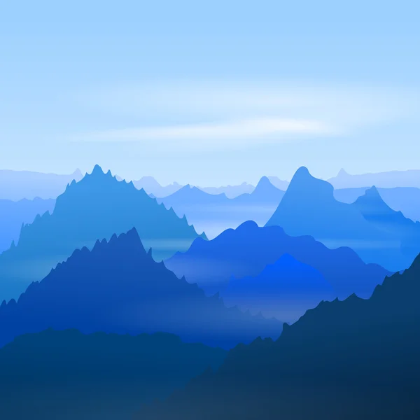 Montagnes bleues majestueuses — Image vectorielle