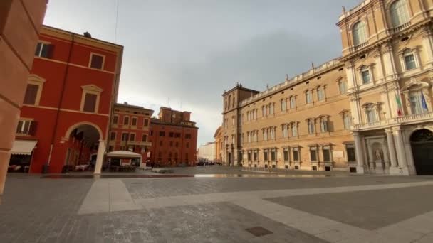 Modena Italy Piazza Roma Facade Italian Military Academy Residential Buildings — Wideo stockowe