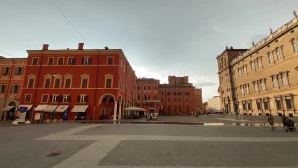 Modena Italy Piazza Roma Facade Italian Military Academy Residential Buildings — ストック動画