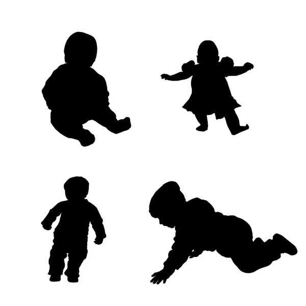 Spädbarn silouettes — Stockfoto