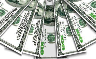 Some banknotes of USA dollars clipart