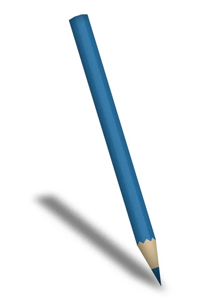 Blue pencil on white — Stock Photo, Image