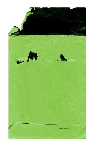 Old green envelope on white — Stock Photo, Image