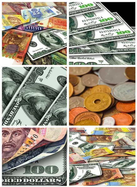 Collage aus Geld aus verschiedenen Ländern — Stockfoto