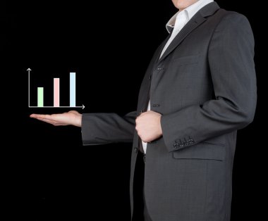 grafikler işadamları eller üzerinde.