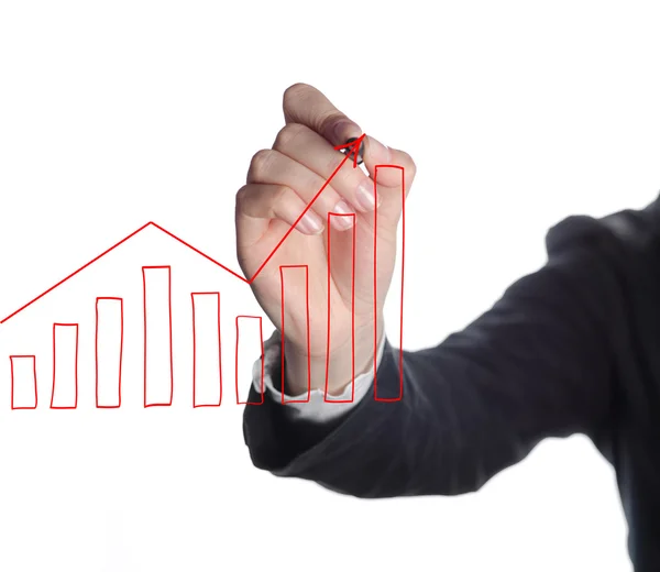 Business man drawing graphs — Stock Photo, Image